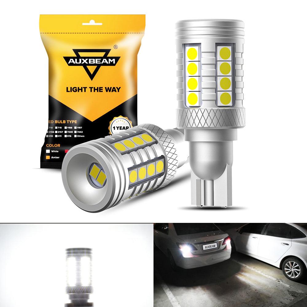 Auxbeam 912 / 921 T15 W16W LED Reverse & Backup Light Bulbs – B3 Series, 20W, 350% Brighter, 6500K White, CAN-Bus Error-Free (2 Pack)