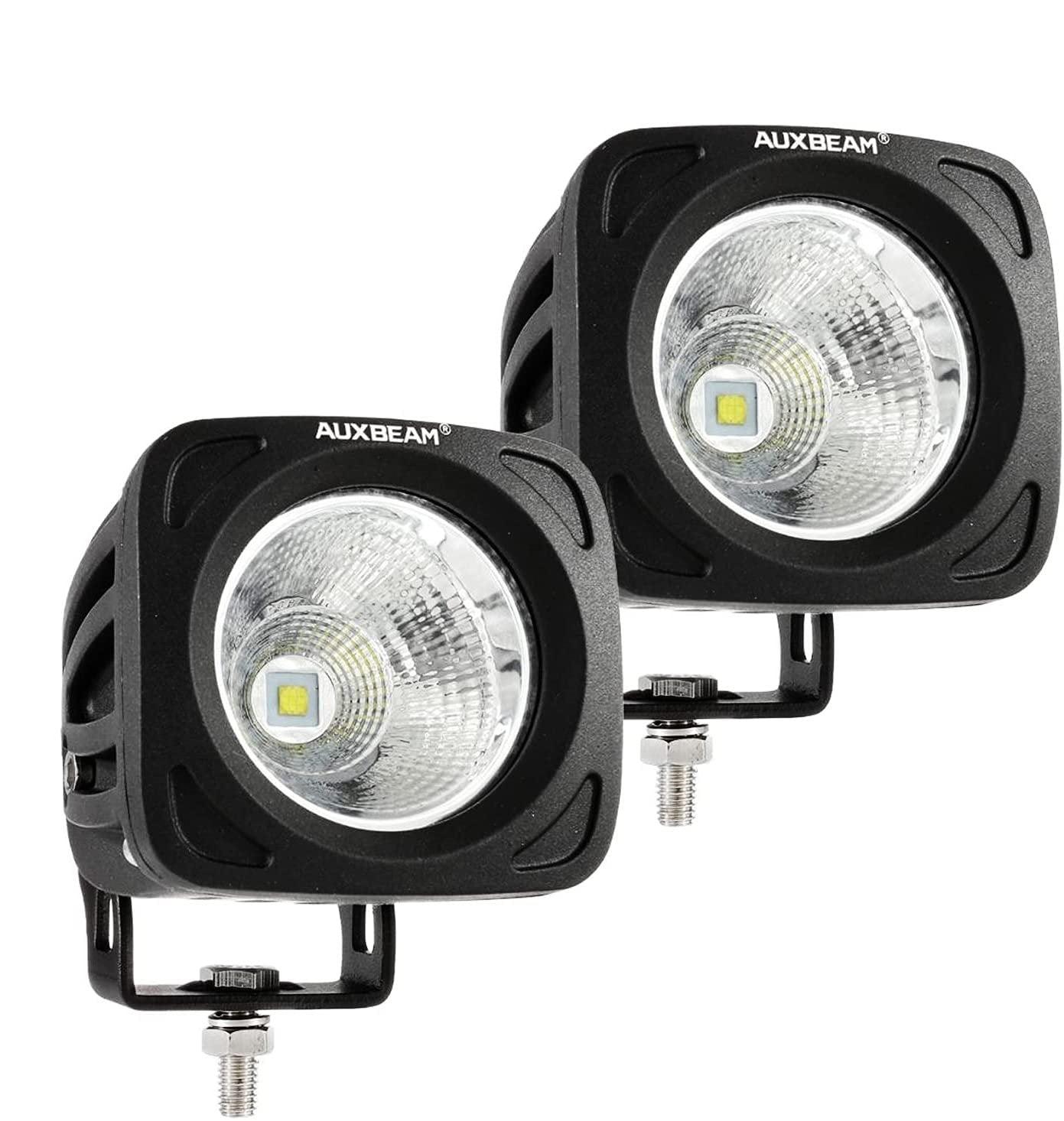 Auxbeam 3.5" 50W LED Driving Lights – Round/Square Combo Beam, White/Yellow, with Wiring Harness for SUV, ATV, UTV, Trucks, Pickup & Boat