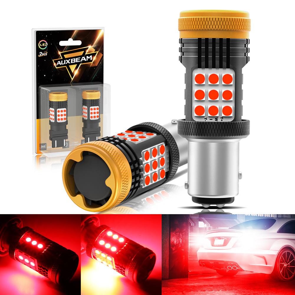 Auxbeam 1157 / 1156 / BAY15D / BA15S / BAU15S LED Bulbs – White / Amber / Red, CANBUS Error-Free, No Hyper Flash, Turn Signal / DRL / Brake / Tail / Reverse Lights, Fan Cooling (2 Pack)