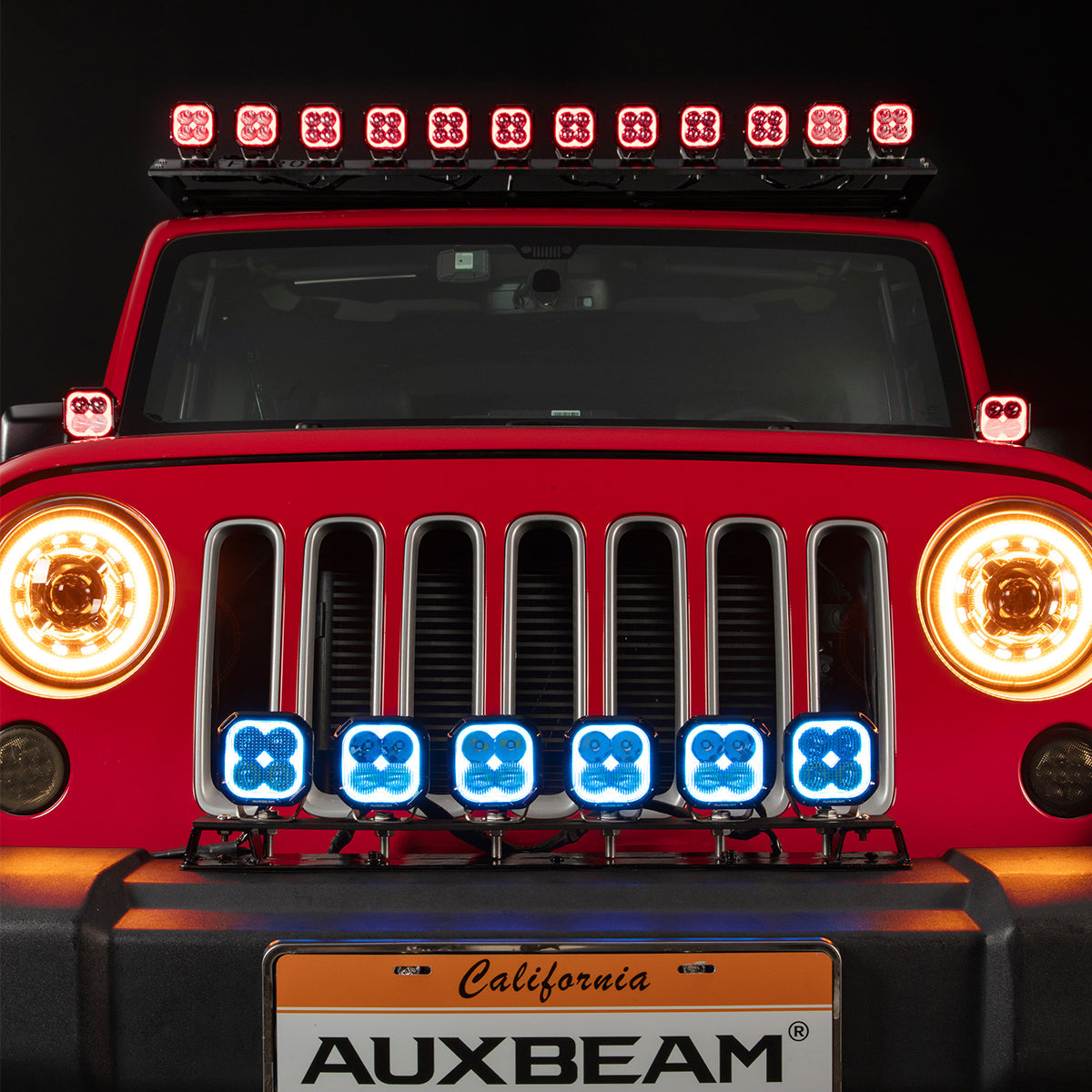 Auxbeam Color Play Series 3" RGB LED Pod Lights – 116W, Flood Beam, 8 Backlight Modes