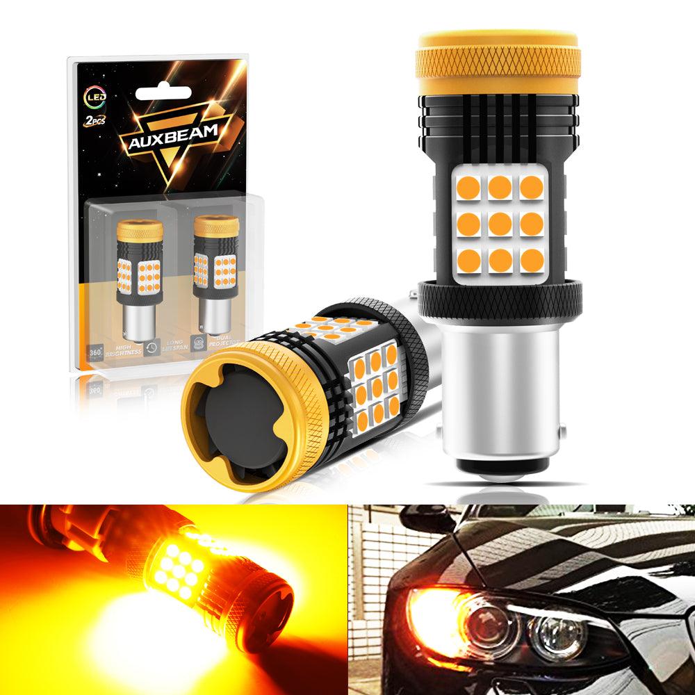 Auxbeam 1157 / 1156 / BAY15D / BA15S / BAU15S LED Bulbs – White / Amber / Red, CANBUS Error-Free, No Hyper Flash, Turn Signal / DRL / Brake / Tail / Reverse Lights, Fan Cooling (2 Pack)