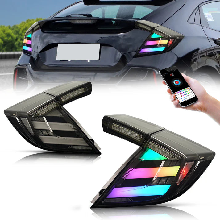 TSP LED Mugen Style Tail Lights for 2016-2021 Honda Civic Hatchback [FK7/FK8]