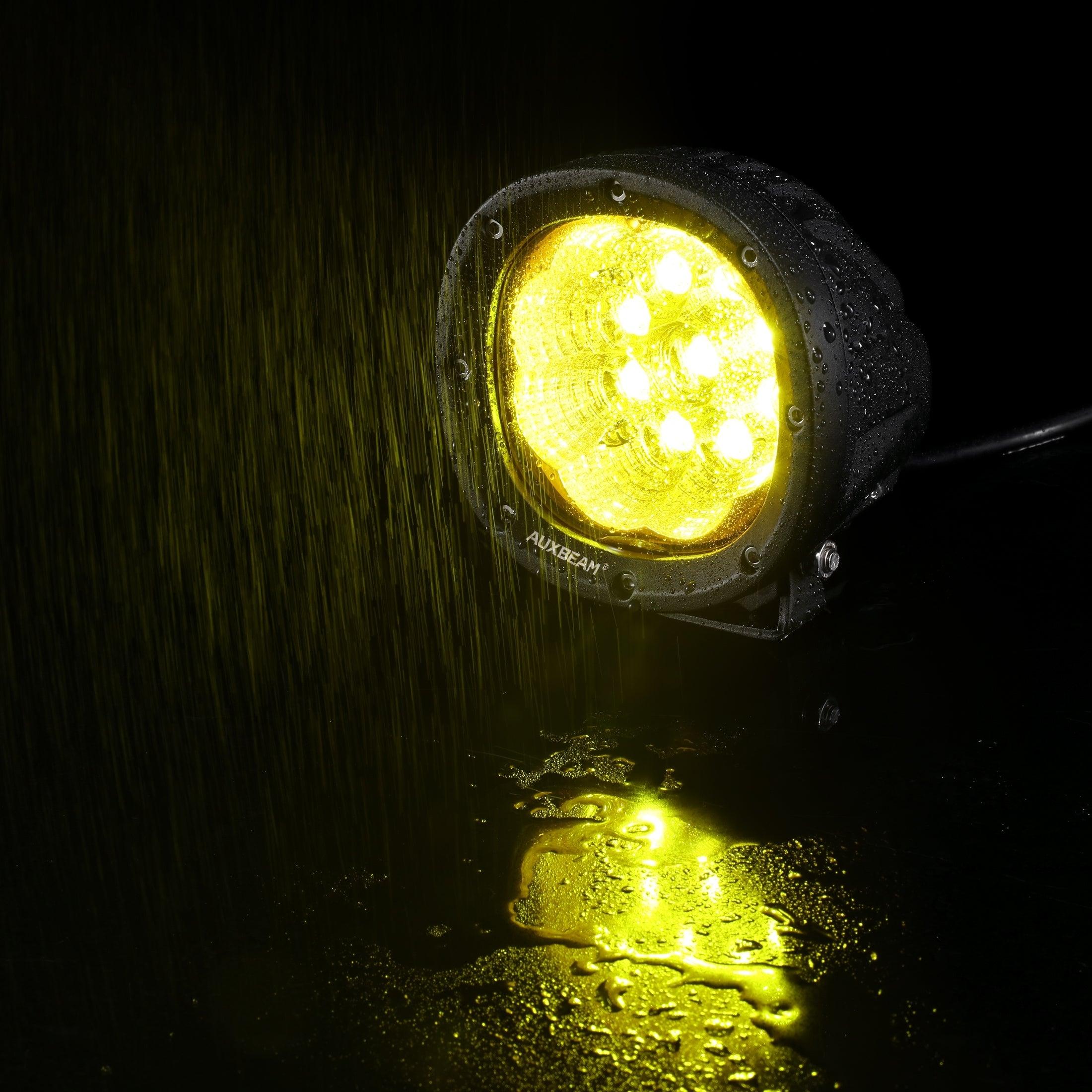 Auxbeam P4 Series 4" LED Driving Lights – 90W, 9,000LM, Amber Flood Beam