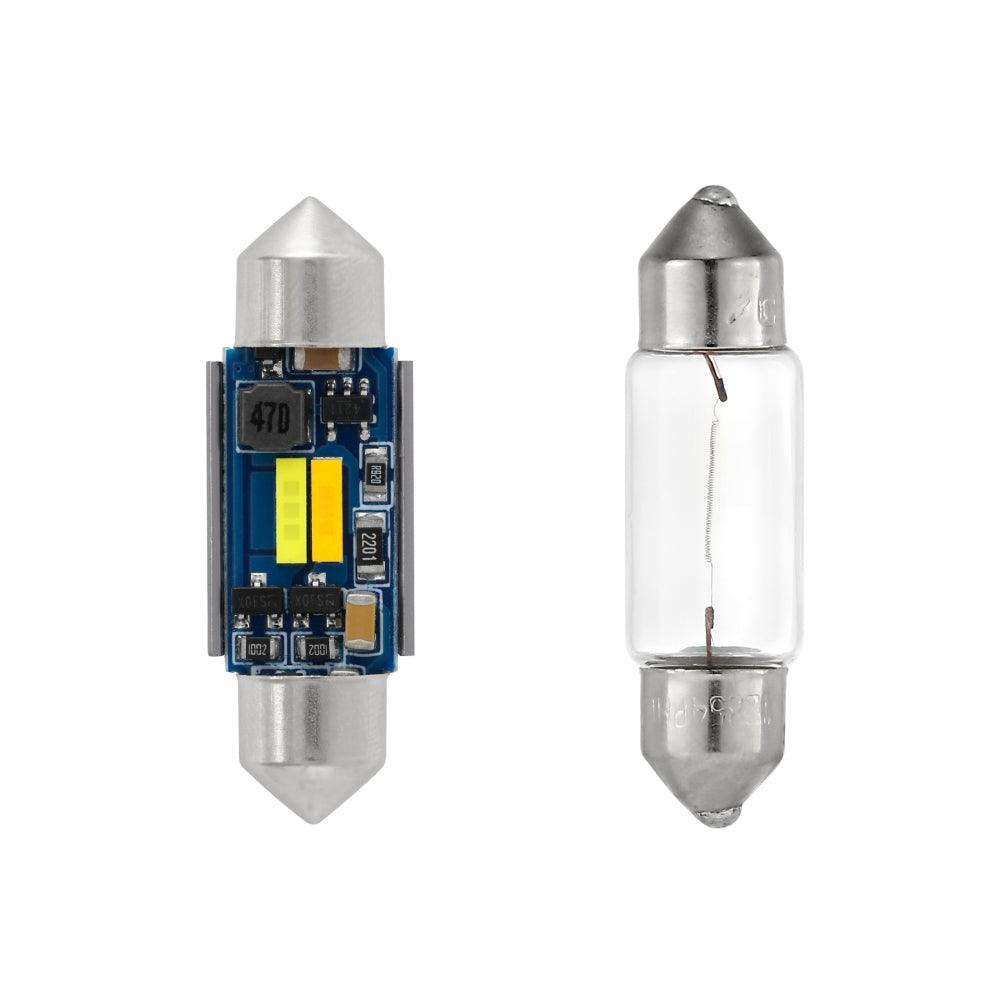 Auxbeam Dual Color Switchback 36mm Festoon LED Bulbs – DE3174 / 3425 / 6461 / 11005 / 12854, 1860CSP, 6500K Cool White & 5000K Natural White, CANBUS, Interior/Dome/Map/License Plate (2 Pack)