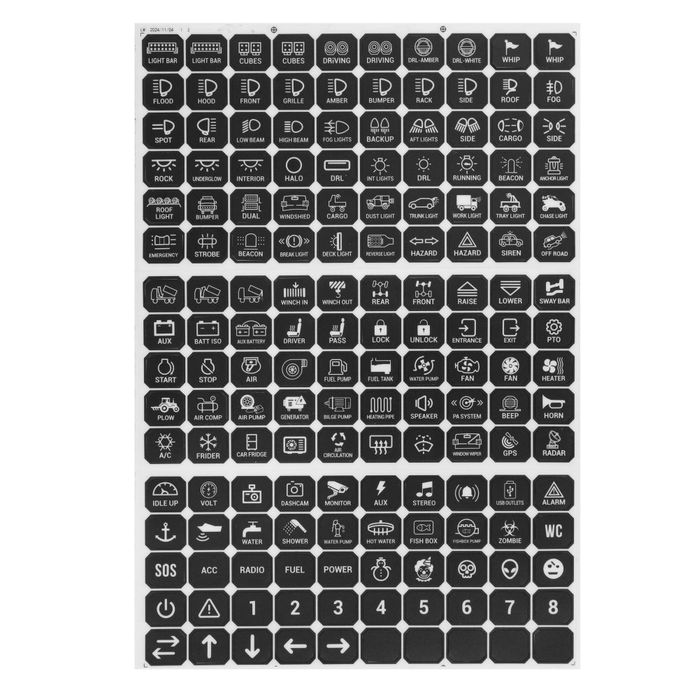 Auxbeam 160 Universal Stickers for Switch Panel