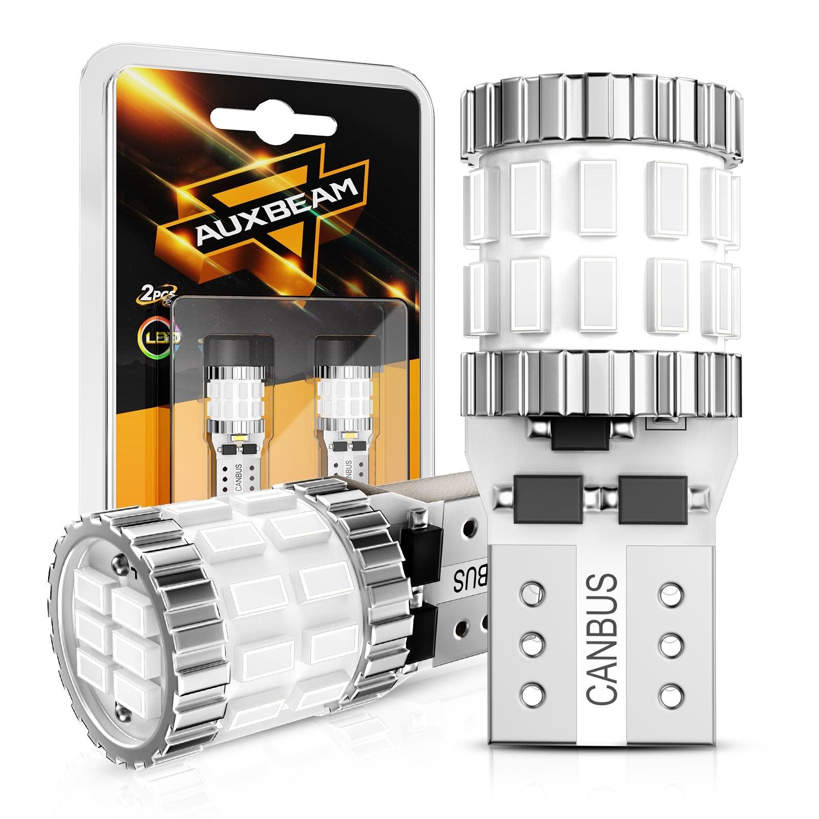 Auxbeam 168 / 2825 W5W T10 LED Bulbs – B1 Series, 3W, Blue, 400% Brighter, CANBUS Error-Free, License Plate / Side Marker / Interior Lights (2 Pack)