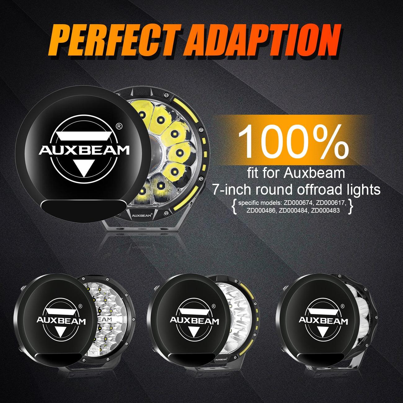 Auxbeam 360-PRO Series 7" LED Driving Lights – 230W, 33,332LM, Amber/Black Covers (Optional) (2-Pack)