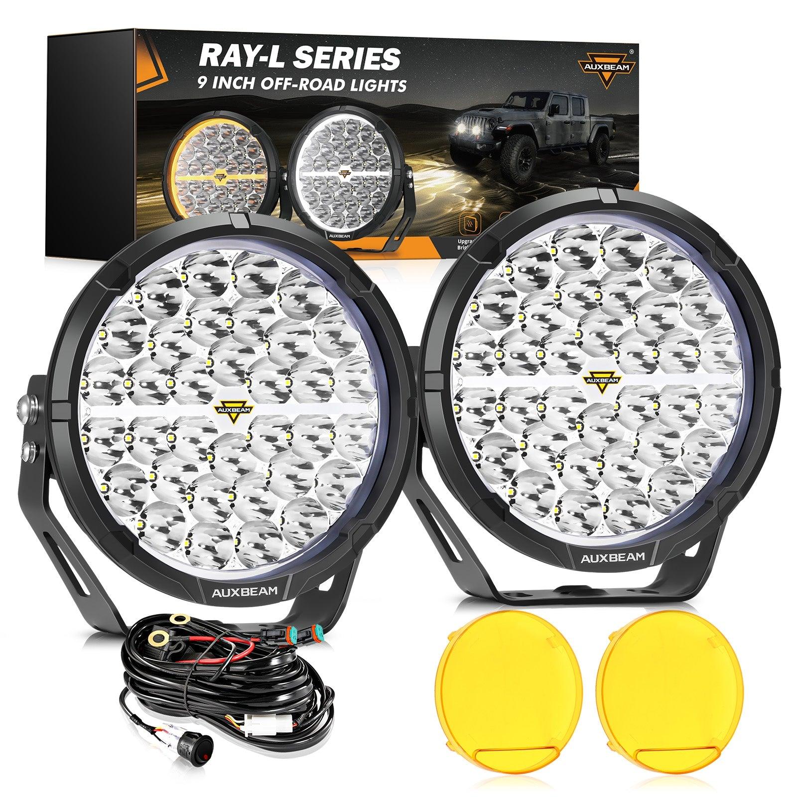 Auxbeam RAY-L Series 9" LED Driving Lights – 318W, 34,180LM, Dual DRL