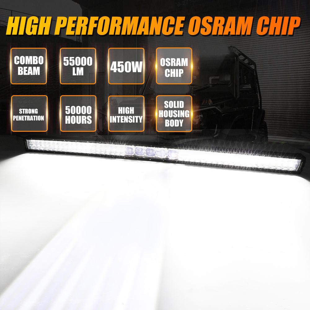 Auxbeam 5D-PRO Series 52" LED Light Bar – 55,000LM, Spot Beam, Off-Road
