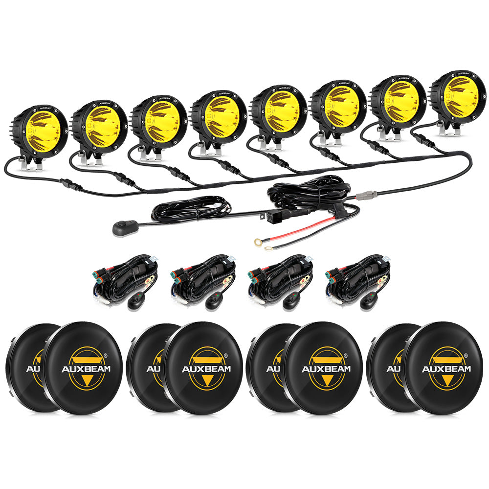 Auxbeam C4 Series 4" LED Pods – 100W, Amber Spot Beam