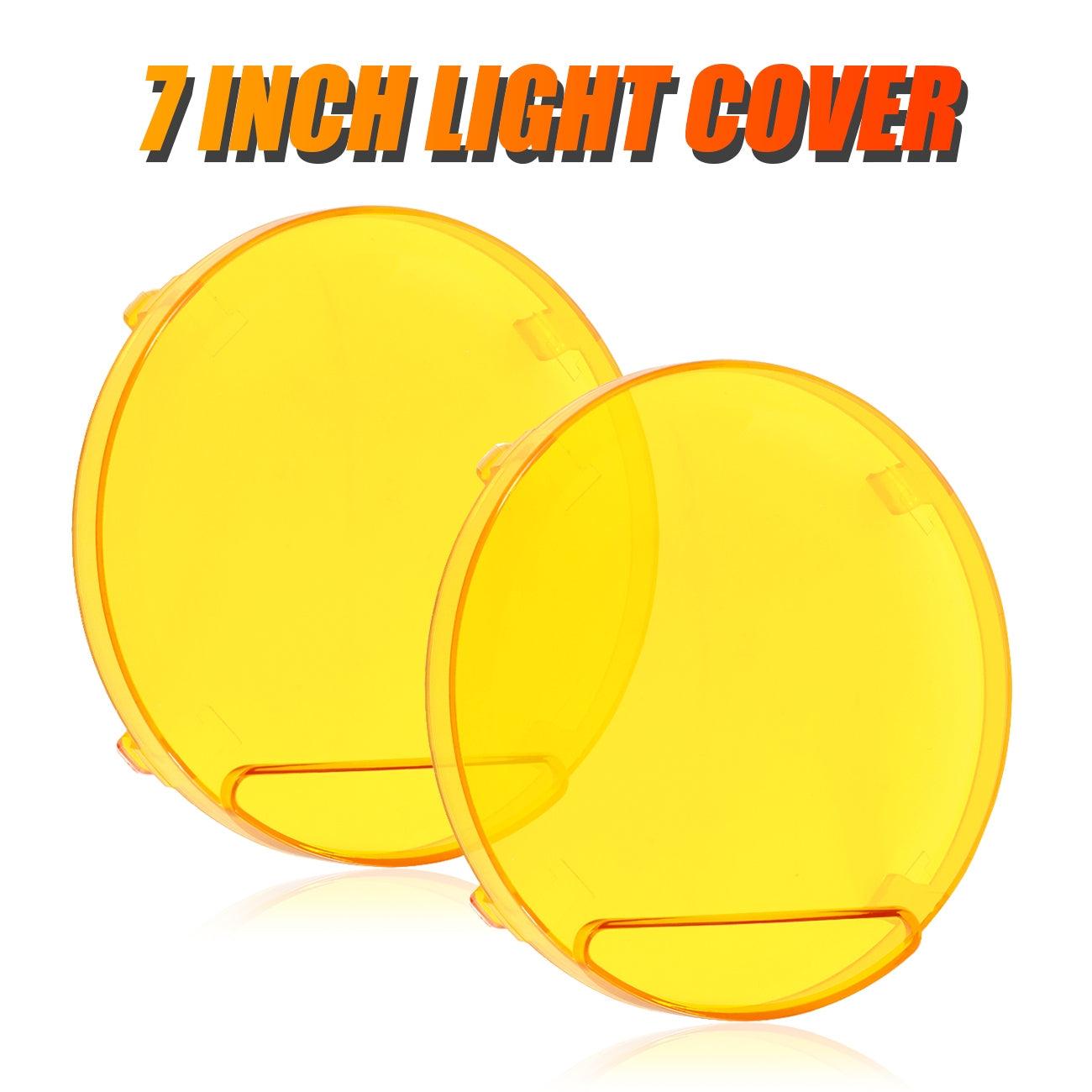 Auxbeam 7" 240W Round LED Driving Lights – Off-Road Spot Beam with DRL, Amber/Black Covers Optional for SUV, ATV, UTV, Truck & Boat (2 Pack)