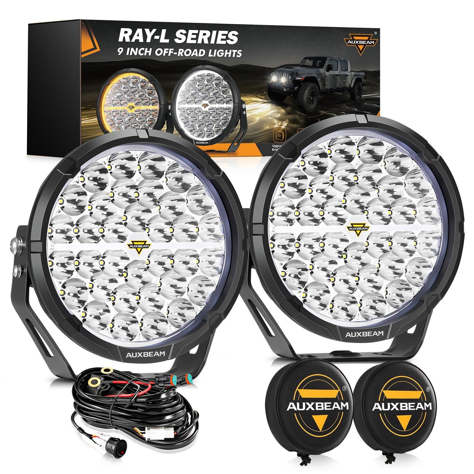 Auxbeam RAY-L Series 9" LED Driving Lights – 318W, 34,180LM, Dual DRL