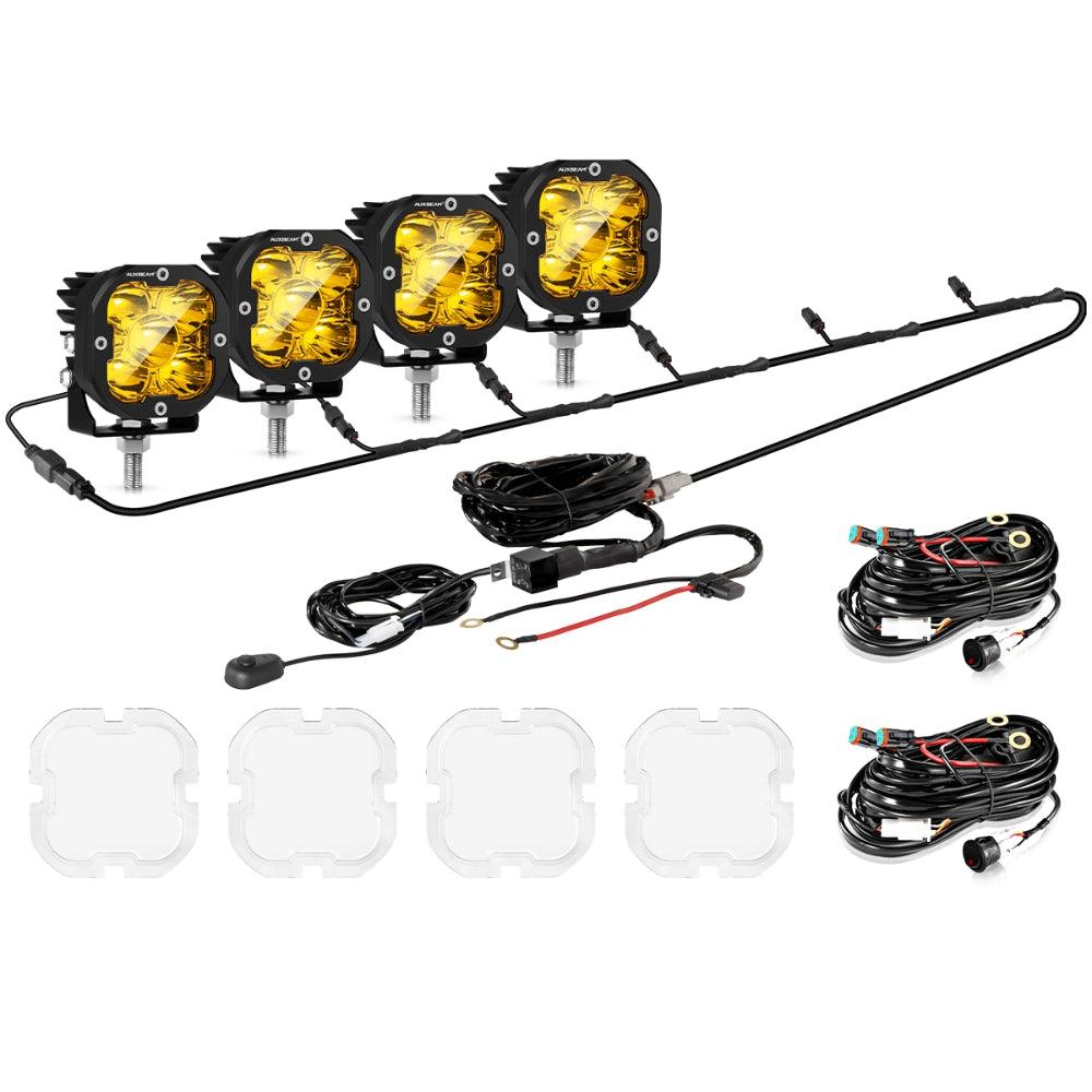 Auxbeam XP-ULTRA Series 3" LED Pods – 80W, Spot Beam, Amber & White