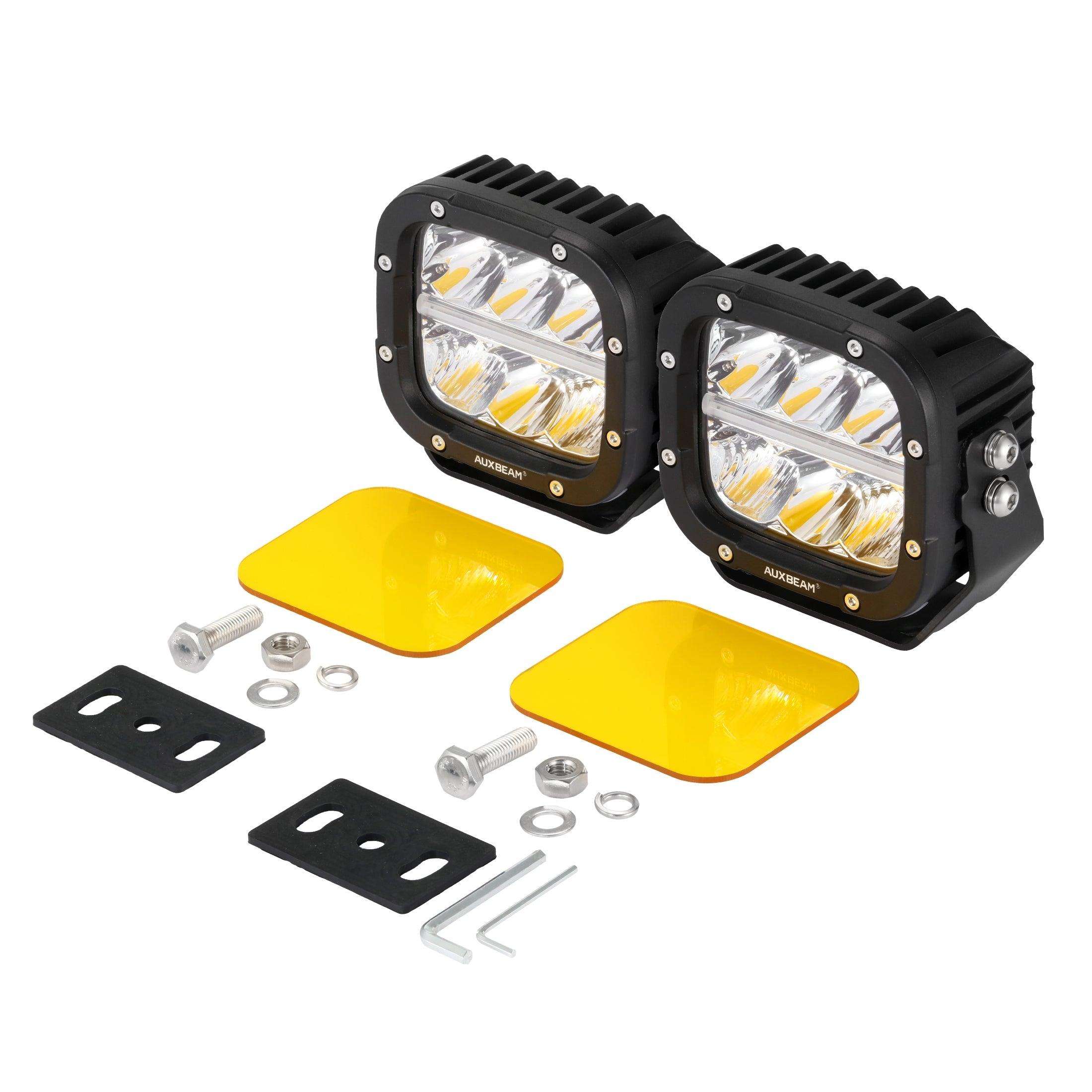 Auxbeam XP-ULTRA Series 5" LED Pods – 132W, 15,600LM, White/Amber, Amber DRL