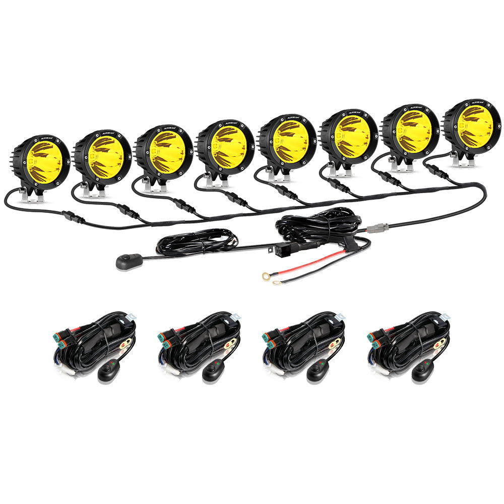 Auxbeam C4 Series 4" LED Pods – 100W, Amber Spot Beam