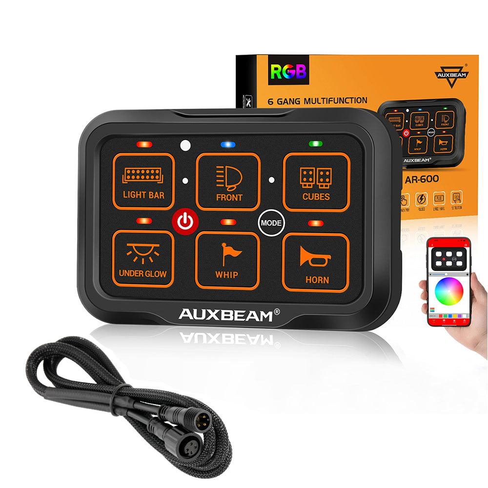 Auxbeam AR Series AR-600 6-Gang RGB Switch Panel – App Control, Toggle/Momentary/Pulsed, One-Side Output