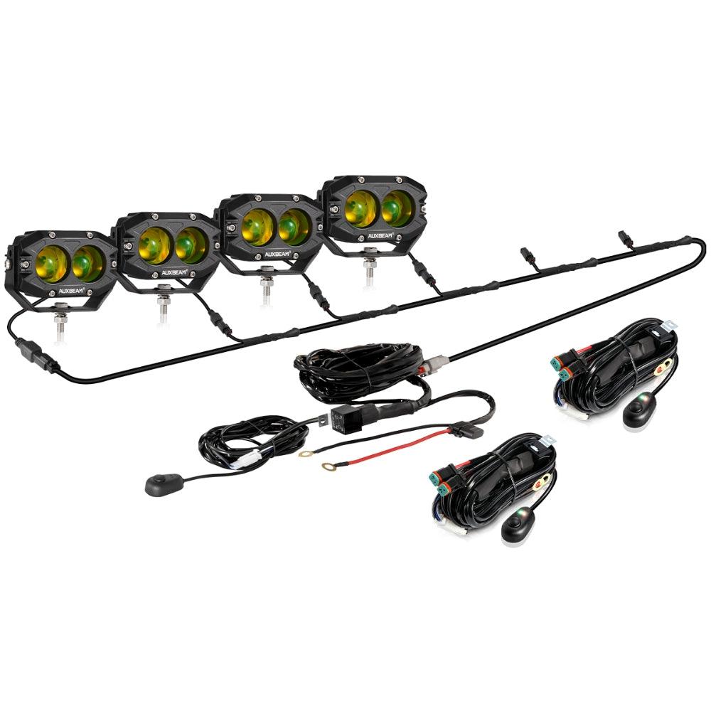 Auxbeam R4 Series 4" LED Pods – 60W, Amber Spot Beam