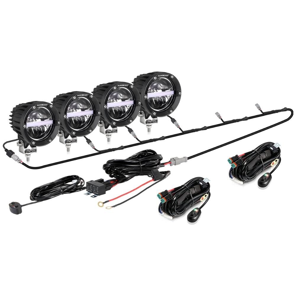 Auxbeam C4 Series 4" LED Pods – 110W, 11,000LM, Amber DRL