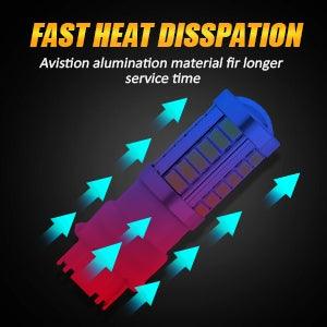 Auxbeam 7440 / 7440A LED Bulbs – 33LED Series, Backup/Reverse/Turn Signal/Brake/Tail Lights, 20W, 4000LM, 6500K White (2 Pack)