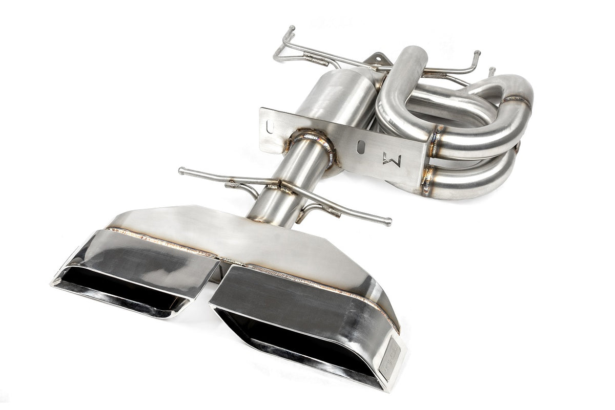27WON Performance Front Pipe Back Exhaust w/ Slanted Tips for 2017-2021 Civic Si Sedan