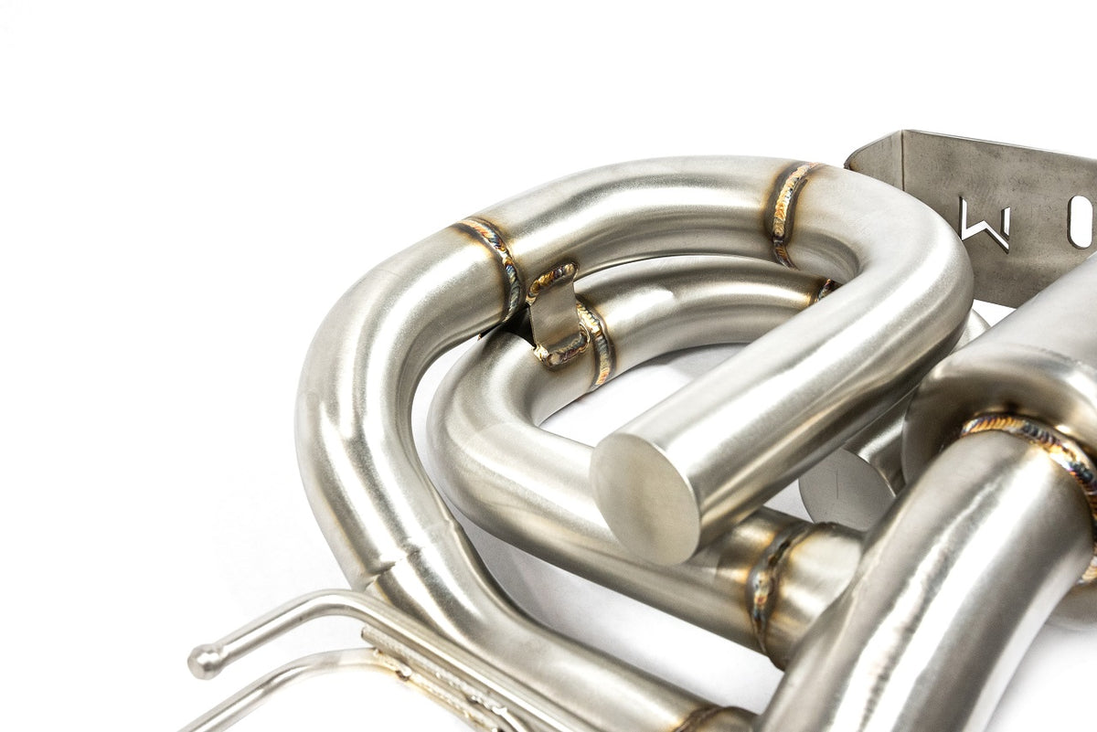 27WON Performance Front Pipe Back Exhaust w/ Slanted Tips for 2017-2021 Civic Si Sedan