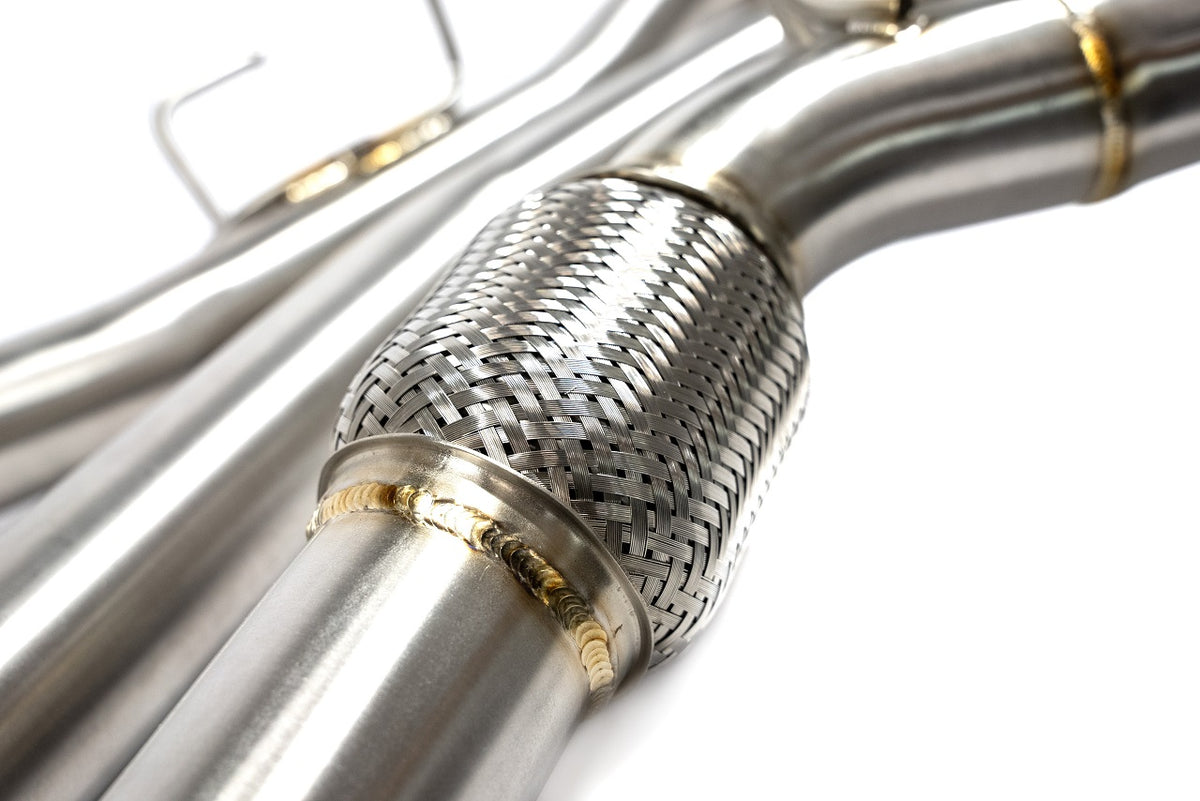 27WON Performance Front Pipe Back Exhaust w/ Slanted Tips for 2017-2021 Civic Si Sedan