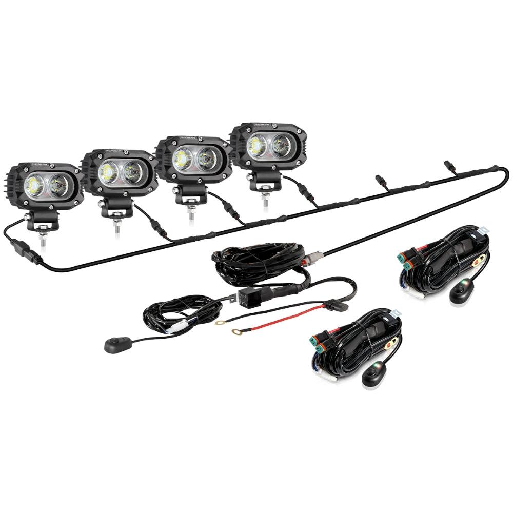 Auxbeam R4 Series 4" LED Pod Lights – 60W, White Flood Beam