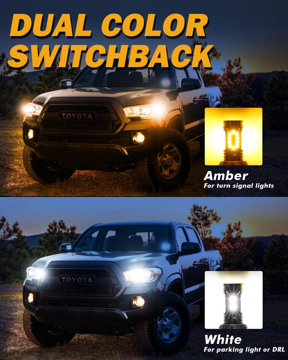 Auxbeam 1157 BAY15D LED Turn Signal & DRL Bulbs – B31 Series, 800% Brighter, Switchback White & Amber, CAN-Bus Error-Free (2 Pack)