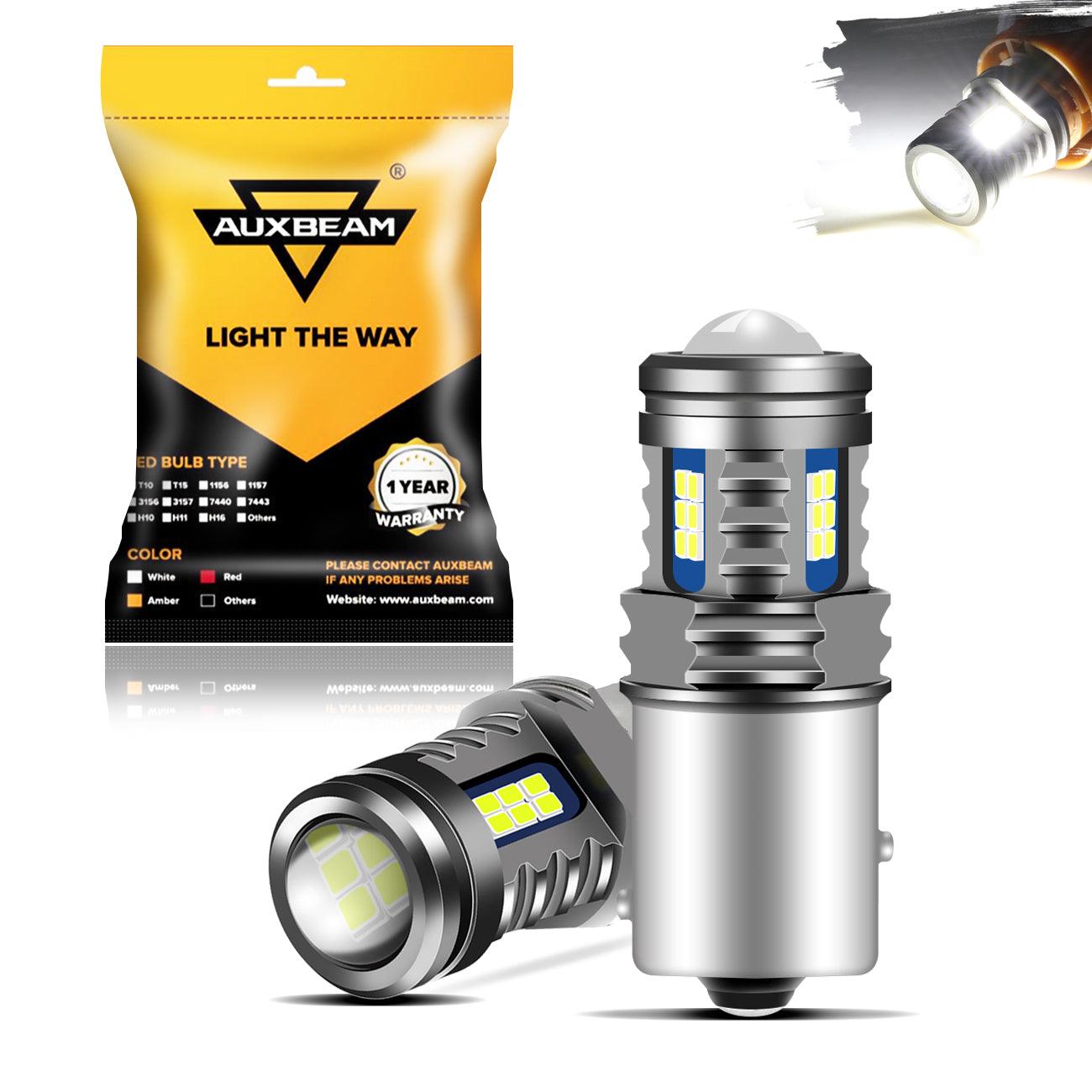 Auxbeam Y2 Series LED Bulbs – 3-Sided Cool White, Brake/Turn/Reverse/Side Marker/DRL (2 Pack)