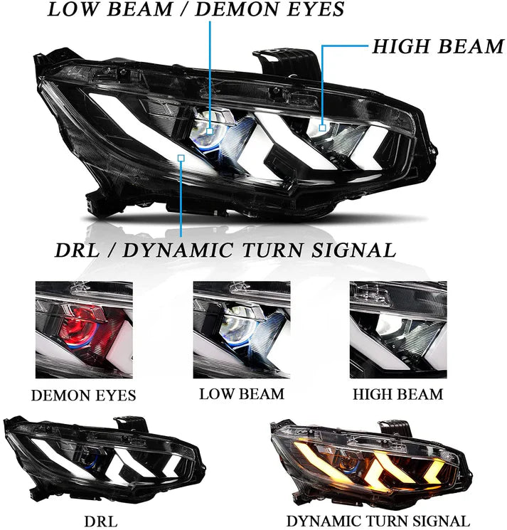 TSP LED Head Lights for 2016+ Honda Civic [FC/FK]
