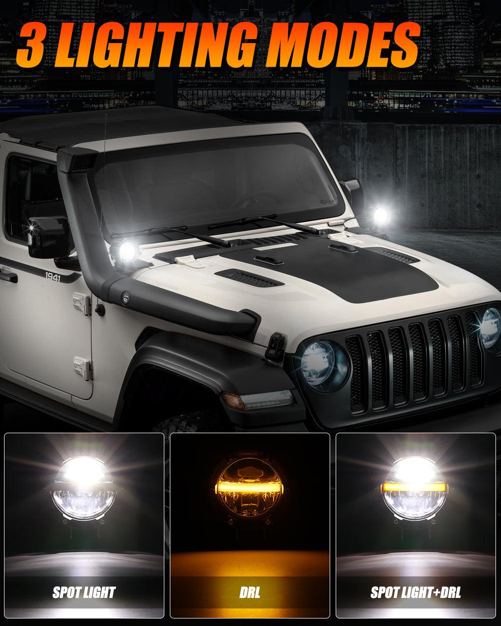 Auxbeam C4 Series 4" LED Pods – 110W, 11,000LM, Amber DRL