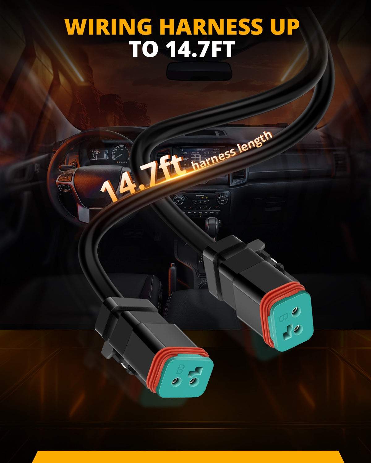 Auxbeam 6-LED Pod Light Wiring Harness Kit – 2-Pin DT Plug