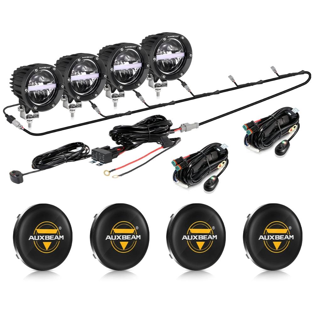 Auxbeam C4 Series 4" LED Pods – 110W, 11,000LM, Amber DRL