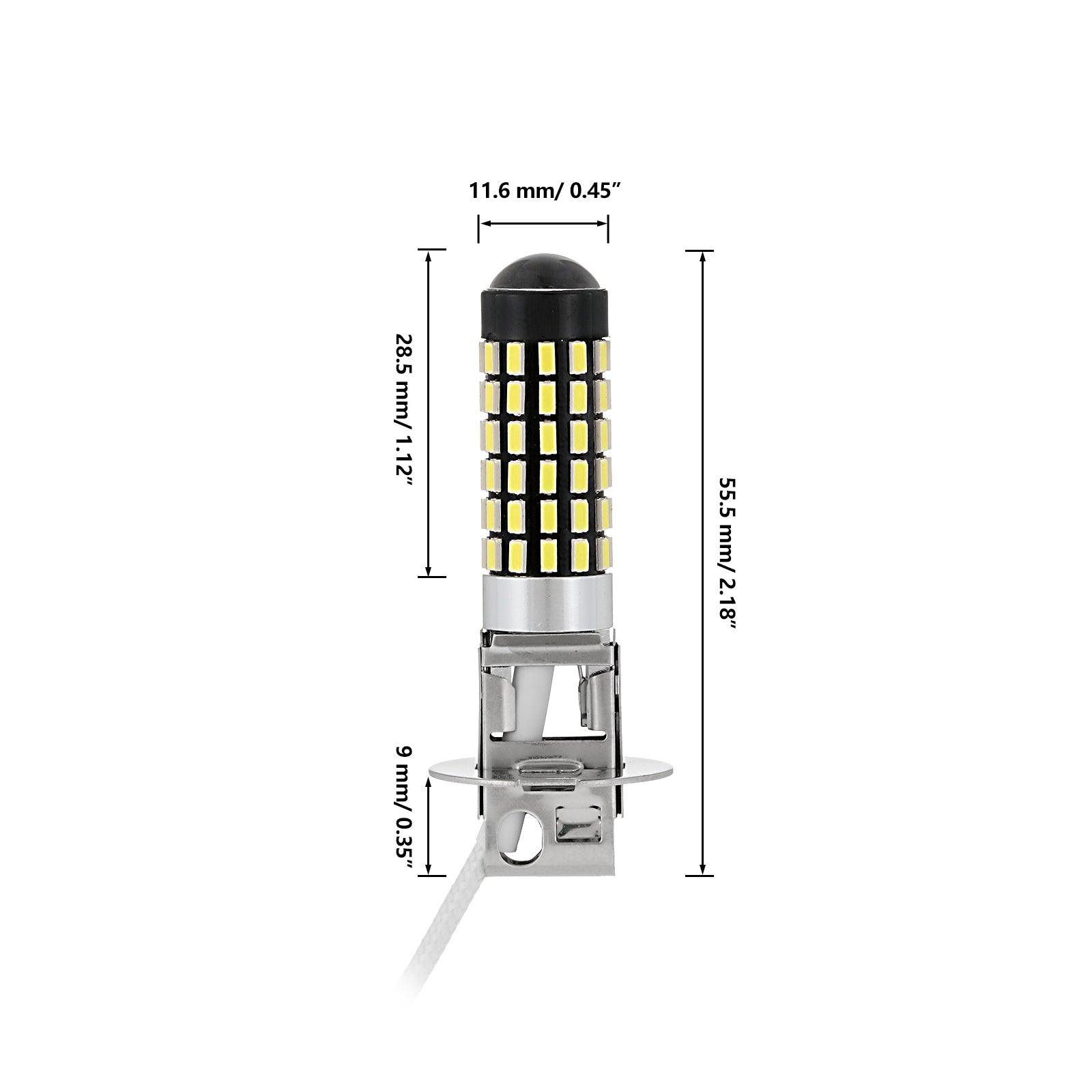Auxbeam H3 LED Fog Light & DRL Bulbs – 6W, 2000LM, 6500K White (2 Pack)