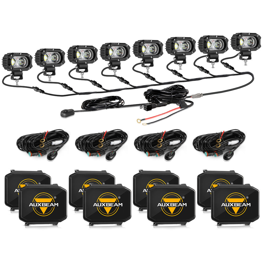 Auxbeam R4 Series 4" LED Pod Lights – 60W, White Flood Beam