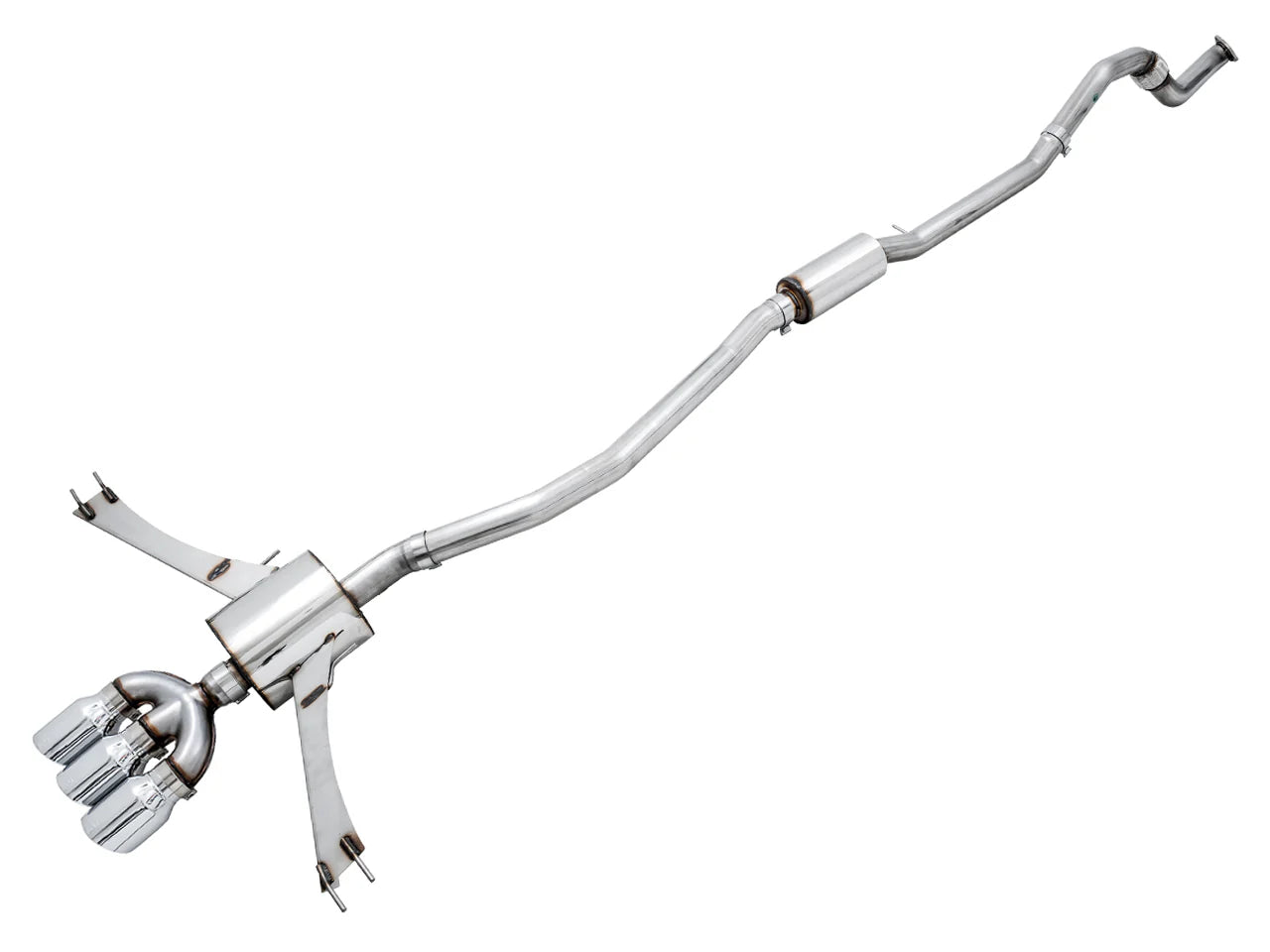 AWE Tuning Touring Edition Exhaust w/ Front Pipe & Triple Chrome Silver Tips for 2016-2021 Honda Civic Si [FC1/FC3]
