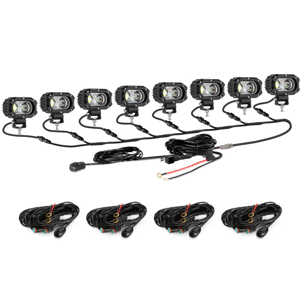 Auxbeam R4 Series 4" LED Pod Lights – 60W, White Flood Beam