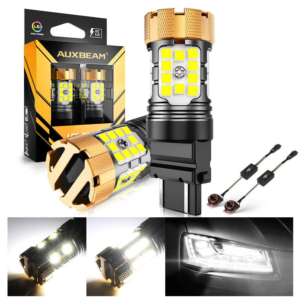 Auxbeam T25 / 3157 / 3156 LED Bulbs – B21-PRO Series, Backup/Reverse/Turn Signal/Brake/Tail Lights, 50W, 4000LM, 6500K White, CAN-Bus Error-Free (2 Pack)