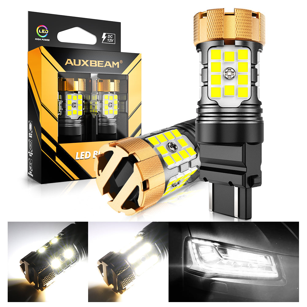 Auxbeam T25 / 3157 / 3156 LED Bulbs – B21-PRO Series, Backup/Reverse/Turn Signal/Brake/Tail Lights, 50W, 4000LM, 6500K White, CAN-Bus Error-Free (2 Pack)