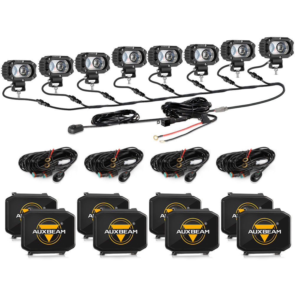 Auxbeam R4 Series 4" 60W LED Pod Lights – Spot Beam, White Driving Lights