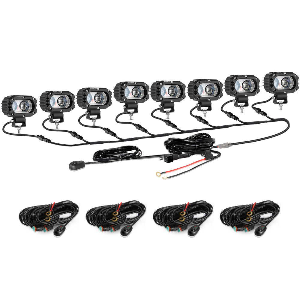 Auxbeam R4 Series 4" 60W LED Pod Lights – Spot Beam, White Driving Lights