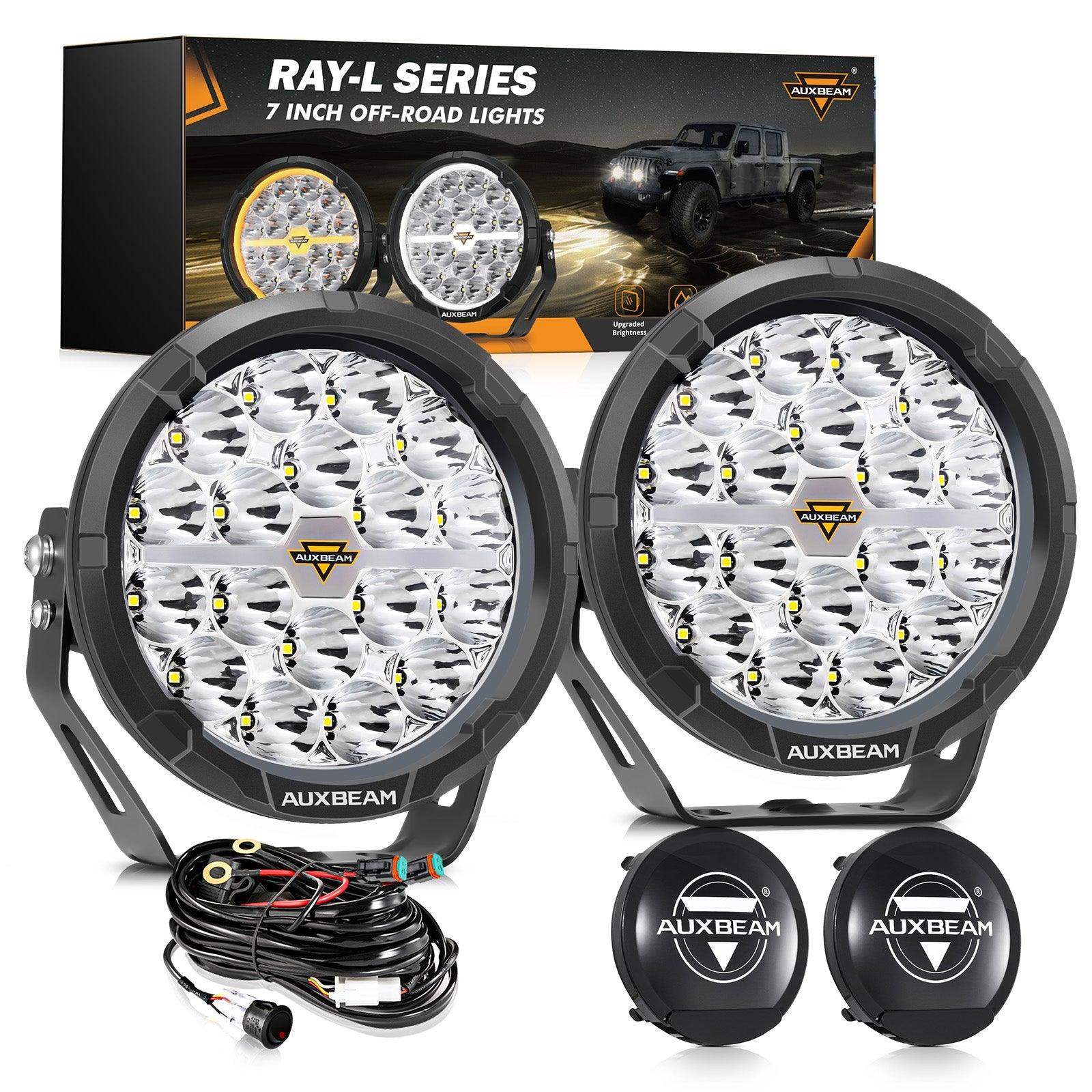 Auxbeam RAY-L Series 7" LED Driving Lights – 240W, 25,800LM, Dual DRL