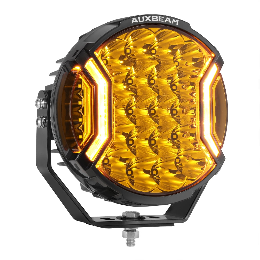 Auxbeam V-ULTRA Series 9" LED Side Shooter Driving Lights – 300W, Amber, Amber DRL