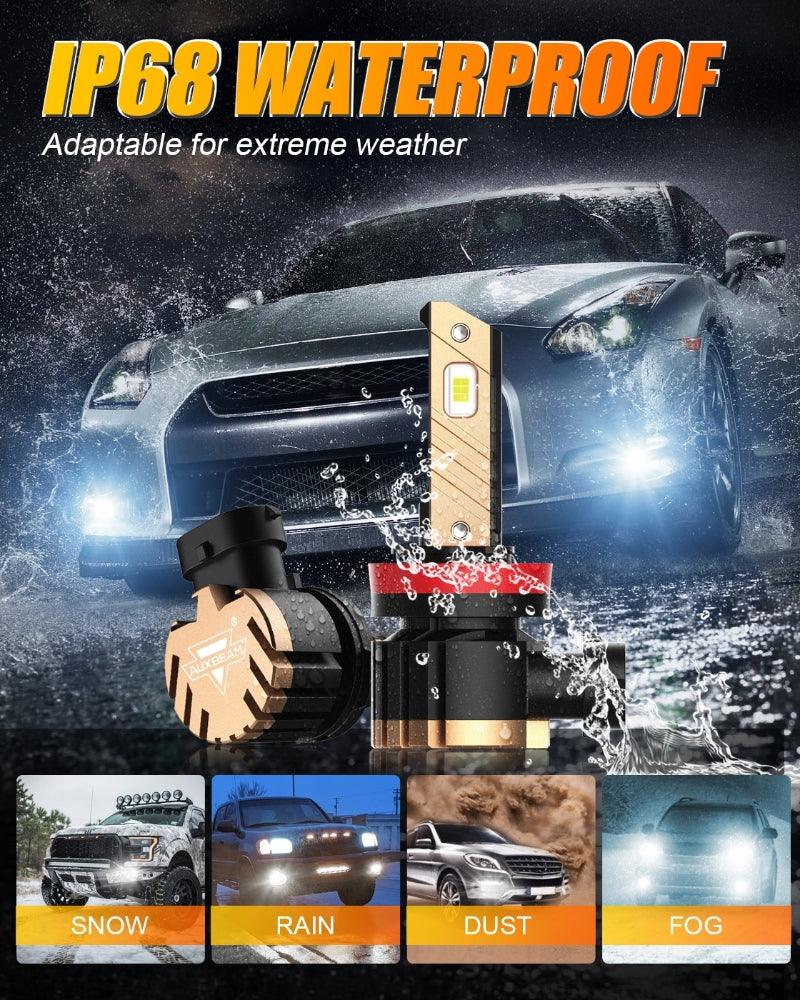 Auxbeam H11 / H9 / H8 / H16JP LED Fog Light & DRL Bulbs – Z3 Series, 44W, 8000LM, 6500K Cool White (2 Pack)