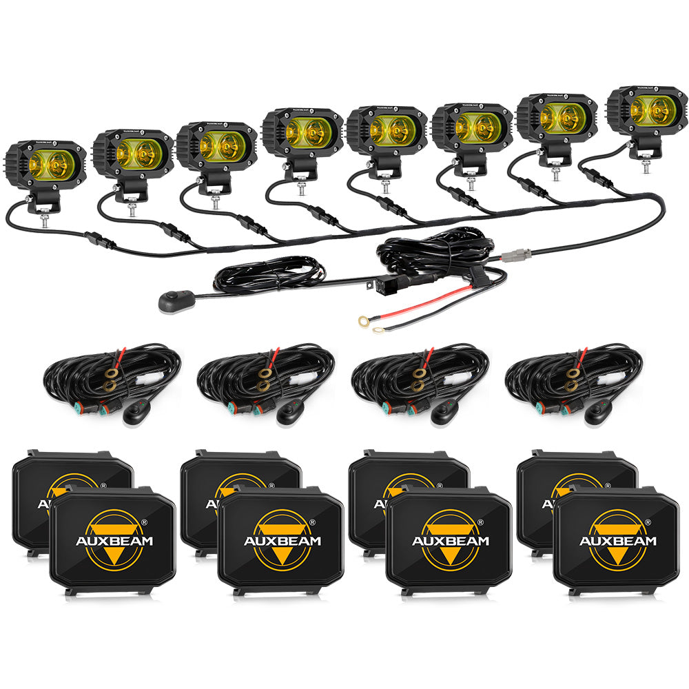 Auxbeam R4 Series 4" LED Pods – 60W, Amber Flood Beam