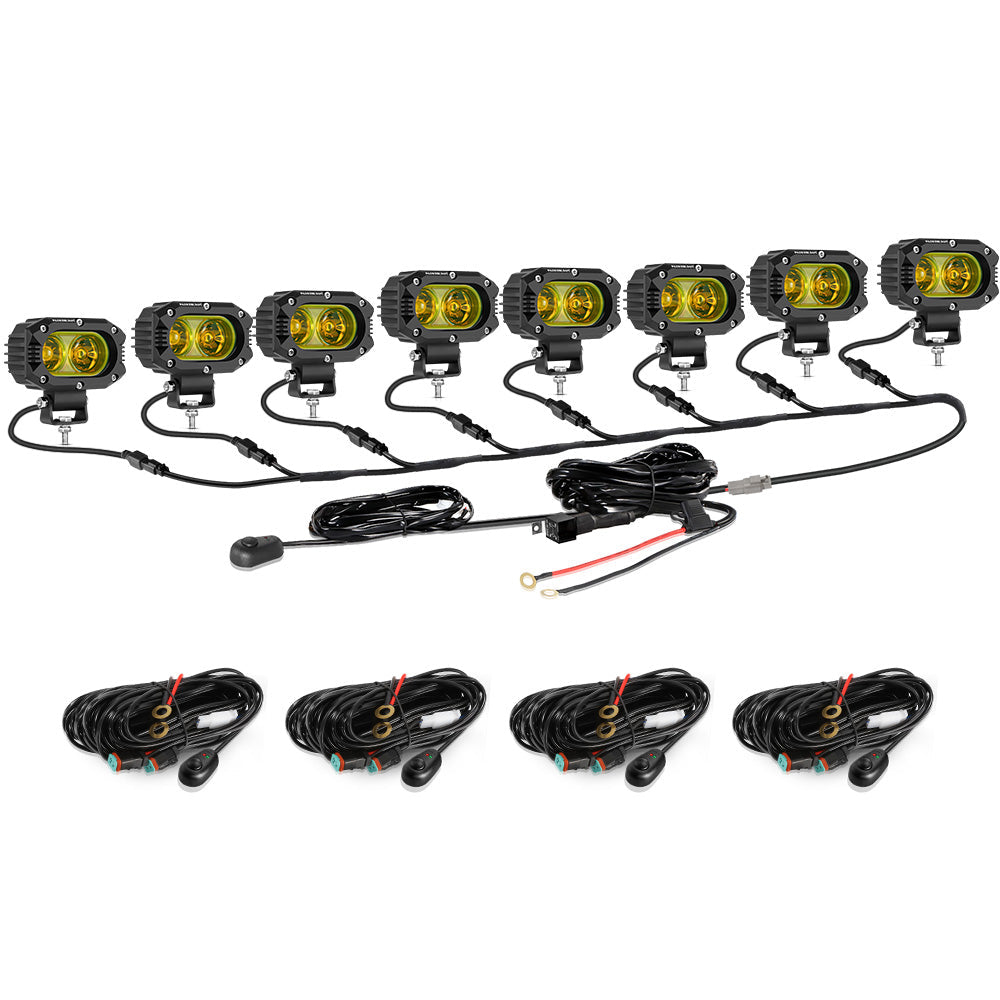 Auxbeam R4 Series 4" LED Pods – 60W, Amber Flood Beam