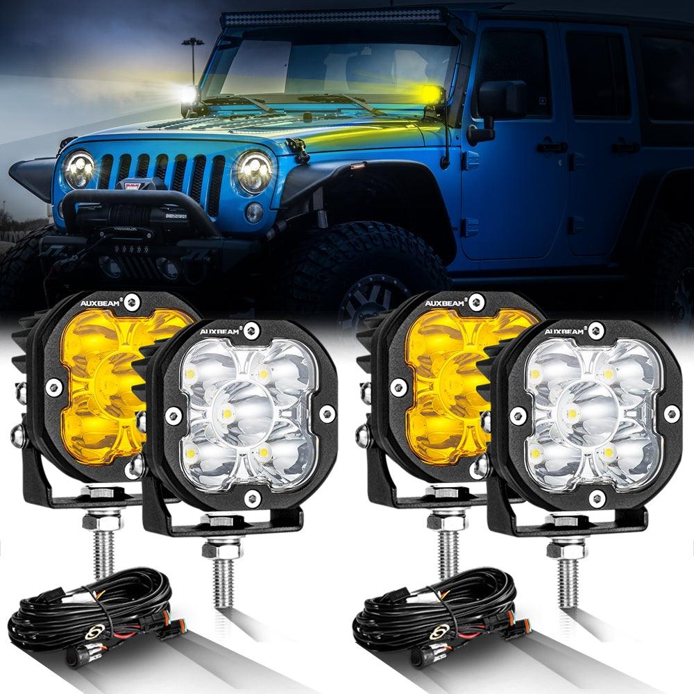 Auxbeam XP-ULTRA Series 3" LED Pods – 80W, Spot Beam, Amber & White