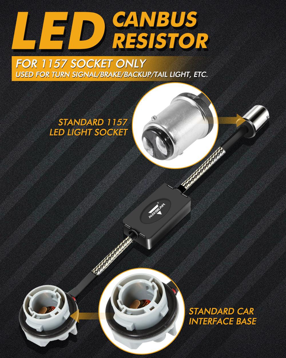 Auxbeam 1157 C8 Model CANBUS Decoder Resistors – Anti-Flicker, Hyper Flash Fix, Turn Signal Error Code Removal (2 Pack)