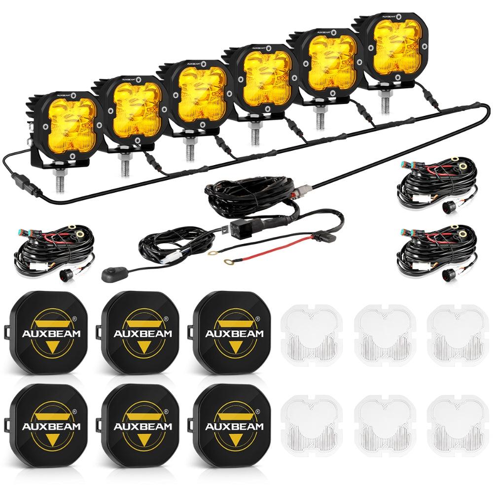 Auxbeam XP-ULTRA Series 3" LED Pods – 80W, Combo Beam, Amber & White