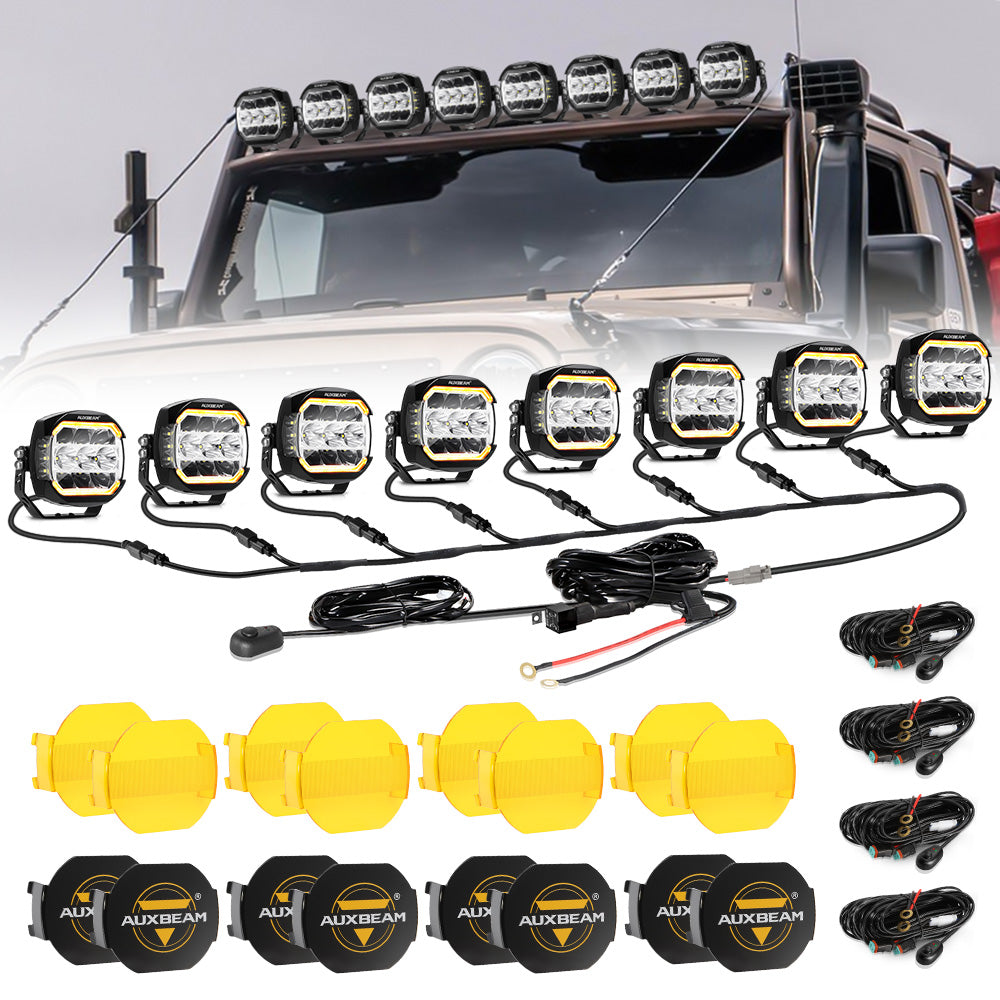 Auxbeam XP-ULTRA Series 5" LED Side Shooter Pods – 174W, White DRL & Amber Turn Signal